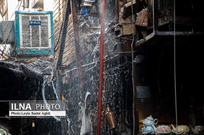 تیمچه حاجب الدوله پس از آتش سوزی