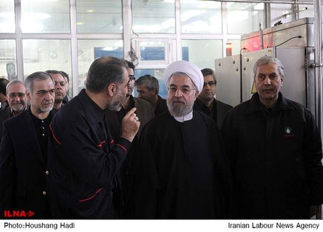 بازدید رییس جمهور و وزیر کار از کارخانه شیر پگاه