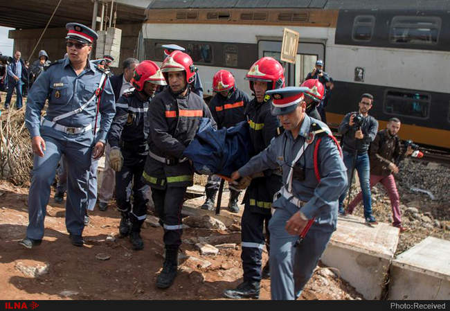 خروج قطار از ریل در مراکش