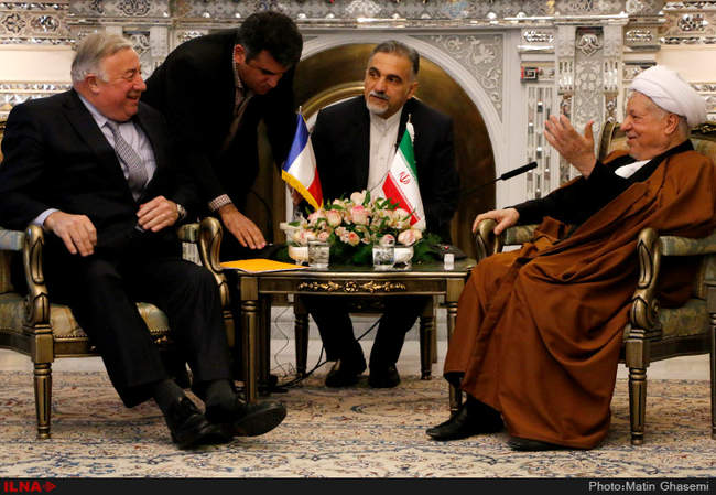 دیدار ژرار لارشه رئیس مجلس سنای فرانسه با آیت الله هاشمی رفسنجانی رئ�