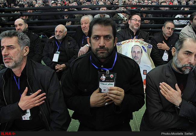 مراسم تشییع پیکر شهدای آتش‌نشان در مصلای امام خمینی(ره)/1