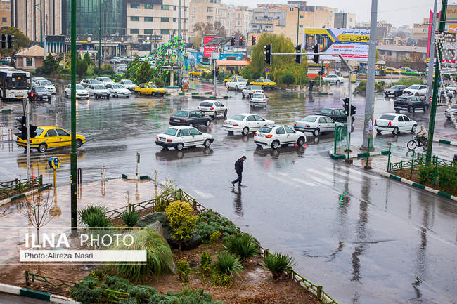 بارش اولین باران پاییزی در قزوین
