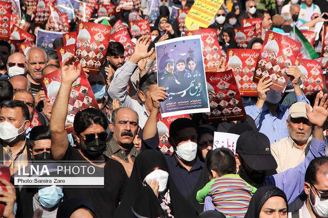 مراسم تشییع شهدای حادثه تروریستی حرم مطهر شاهچراغ(ع)