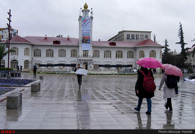 بارش باران در رشت