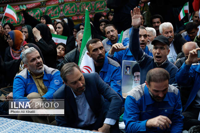 مراسم میثاق با رهبر شهید انقلاب در مقتل ایشان با حضور جامعه کارگری