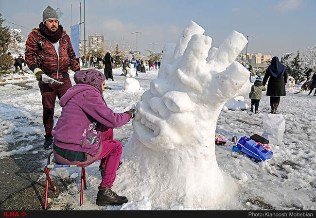 جشنواره ساخت مجسمه های برفی در تهران