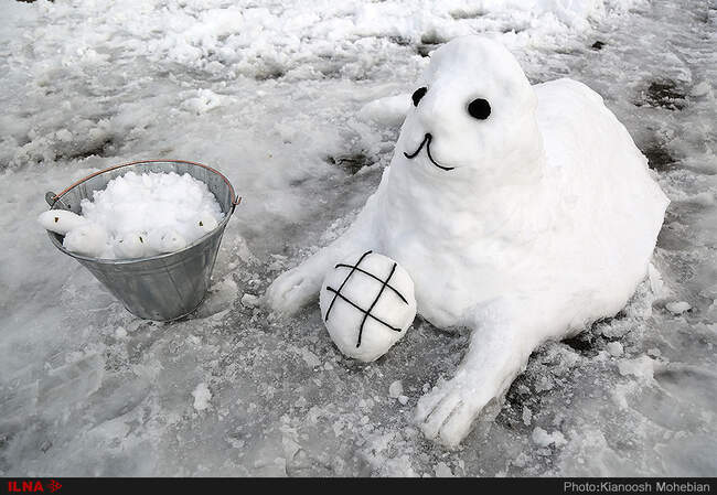 تصاویر جشنواره ساخت مجسمه‌های برفی در تهران 