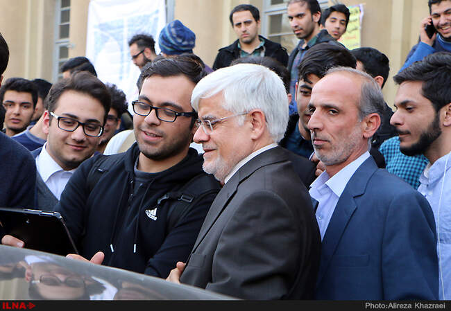 حضور دکتر عارف و مهندس جلودار زاده در دانشگاه تهران