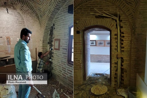 جابه‌جایی آجرهای قلعه فلک الافلاک برای سیم‌کشی توکار/ مشکلی برای ثبت جهانی  پیش نمی‌آید
