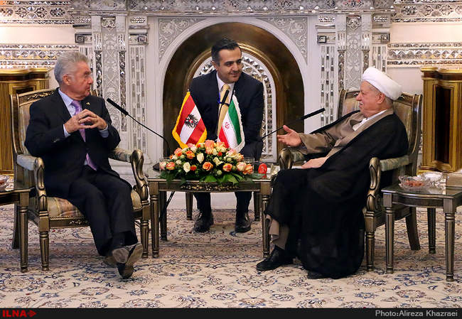 دیدار رییس جمهوری اتریش با آیت الله‌هاشمی رفسنجانی رییس مجمع تشخیص 