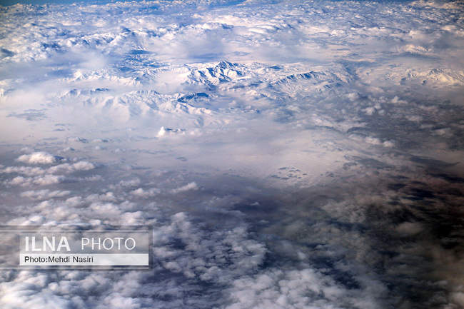 Aerial images of the snowy mountains on the border of Iran and Türkiye