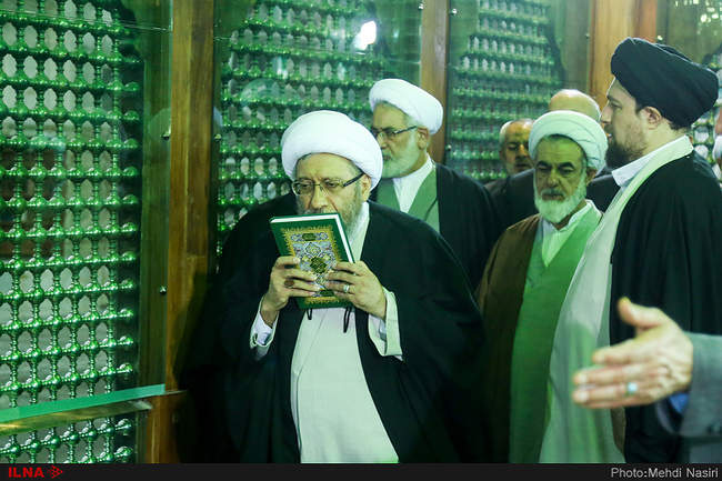 تجدید میثاق رئیس قوه قضائیه و مسئولان عالی قضایی با آرمانهای امام را