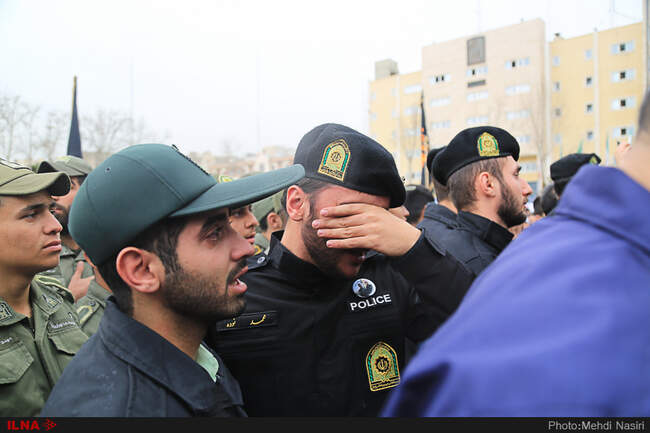 مراسم تشییع پیکر سه شهید نیروی انتظامی