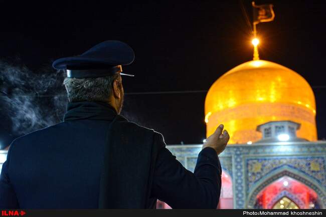 مراسم خطبه خوانی شب عاشورا در حرم مطهر رضوی‎