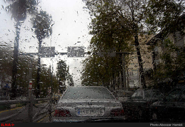 بارش باران در رشت