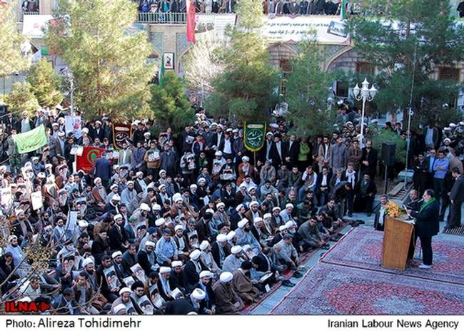 تجمع برخی روحانیون قم به مناسبت ۹دی در مدرسه فیضیه قم