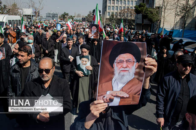 راهپیمایی مردم تهران در اعلام انزجار از جنایات آمریکا و رژیم صهیونیس