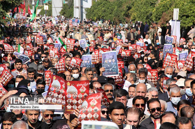 مراسم تشییع شهدای حادثه تروریستی حرم مطهر شاهچراغ(ع)