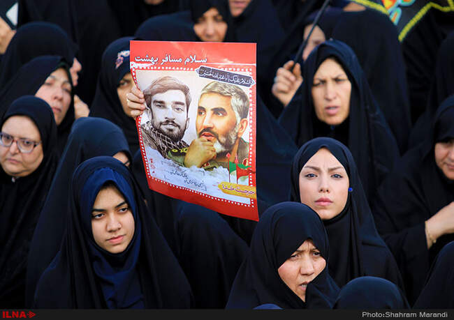 مراسم تشییع پیکر شهید حججی در میدان نقش جهان اصفهان‎