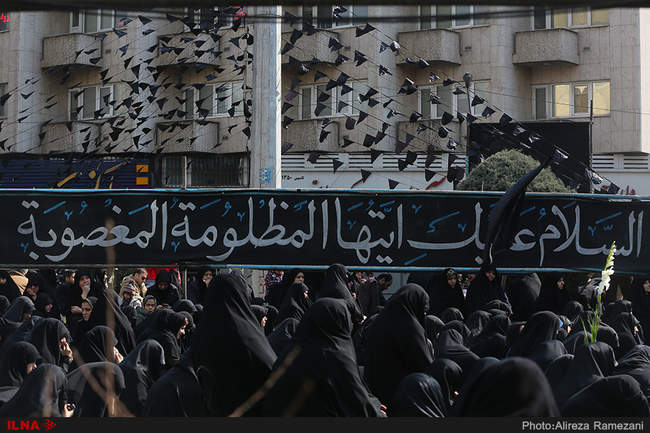 تجمع عزاداران فاطمی در میدان های هفت تیر و فاطمی تهران