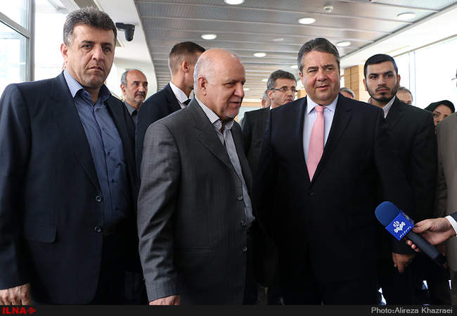 دیدار بیژن نامدار زنگنه وزیر نفت با زیگمار گابریل معاون صدر اعظم و وز