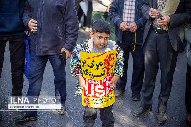 راهپیمایی ۱۳ آبان در قزوین به روایت تصویر