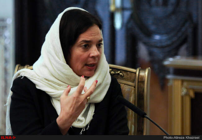 دیدار هاشمی رفسنجانی با کریستین دوفرین رئیس مجلس سنای بلژیک 