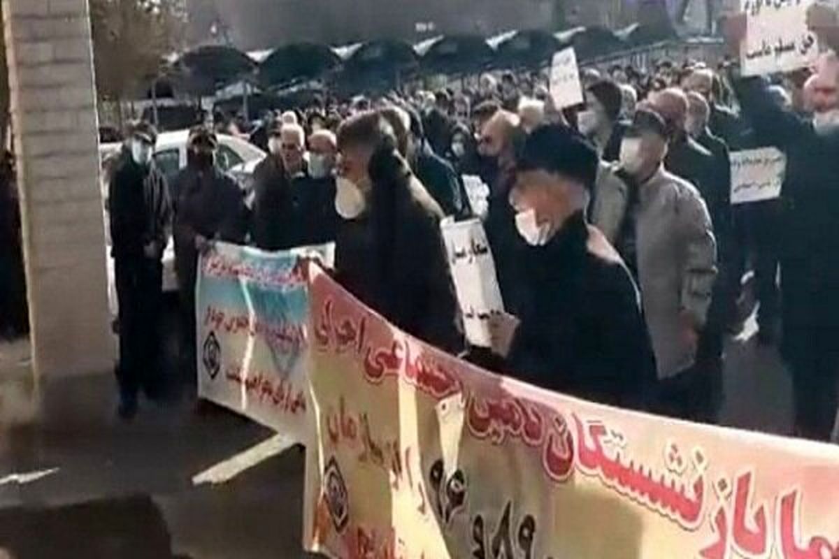 تجمع بازنشستگان تأمین اجتماعی تبریز مقابل ساختمان استانداری