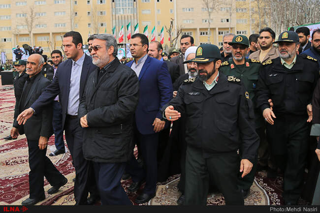 مراسم تشییع پیکر سه شهید نیروی انتظامی