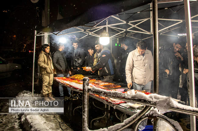 تهران در یک شب سرد برفی