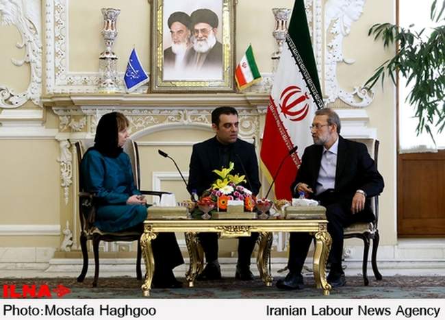 دیدار کاترین اشتون و علی لاریجانی