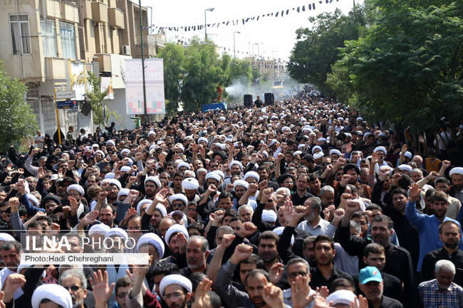 مراسم تشییع هفت شهید گمنام دفاع مقدس در قم
