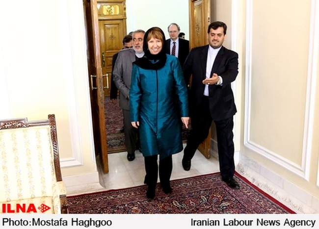 دیدار کاترین اشتون و علی لاریجانی