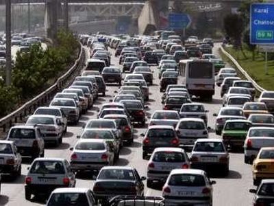 ترافیک سنگین در آزادراه کرج_ قزوین و محور کرج_ چالوس