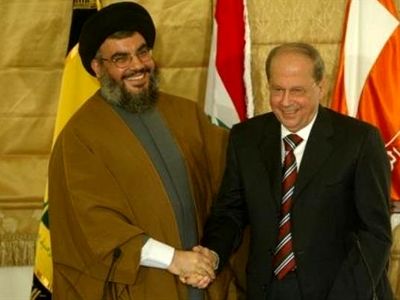 نامزد ریاست‌‌جمهوری لبنان با نصرالله دیدار کرد