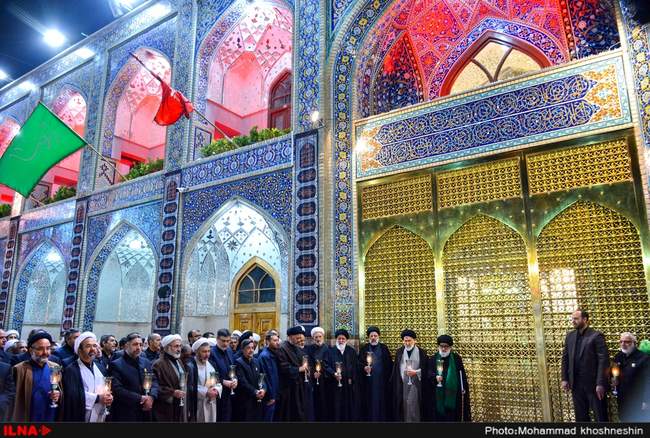 مراسم خطبه خوانی شب عاشورا در حرم مطهر رضوی‎