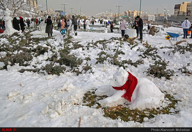 تصاویر جشنواره ساخت مجسمه‌های برفی در تهران 