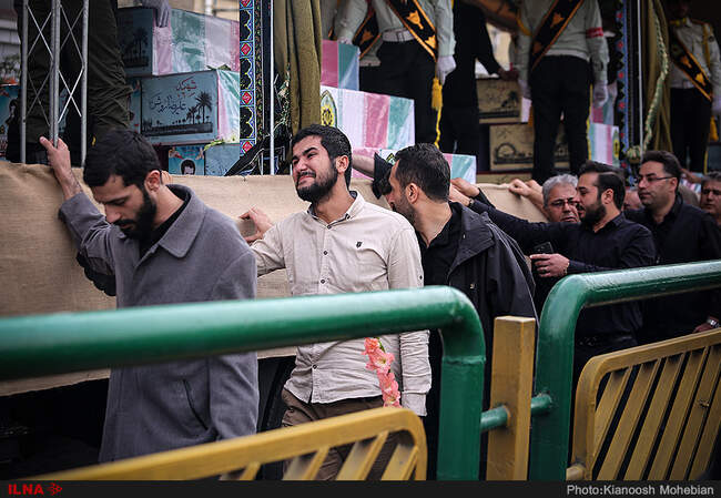 مراسم تشییع پیکر پاک 54 شهید دفاع مقدس نیروی انتظامی از مقابل دانشگاه تهران