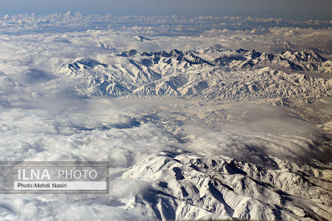 Aerial images of the snowy mountains on the border of Iran and Türkiye