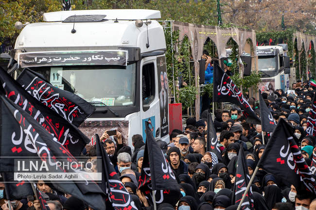 مراسم تشییع پیکر دویست شهید گمنام دوران دفاع مقدس در تهران-۱