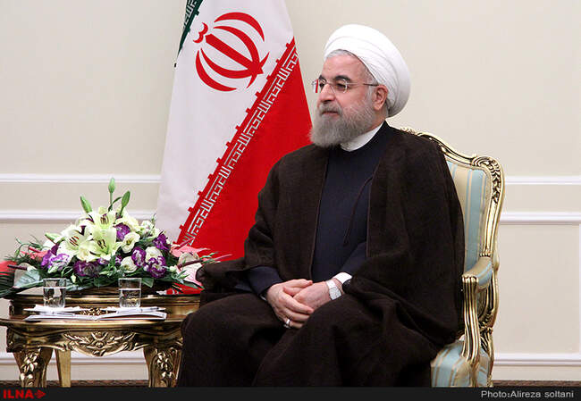 دیدار کلود بارتلون رئیس مجلس ملی فرانسه با حسن روحانی رئیس جمهور کشورمان