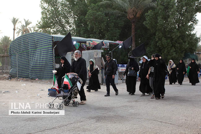 پیاده روی زائران اربعین از مسیر طریق العلما