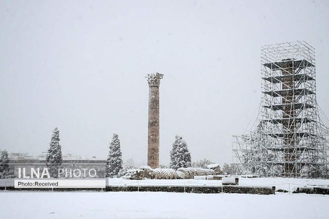  بارش سنگین برف در آتن