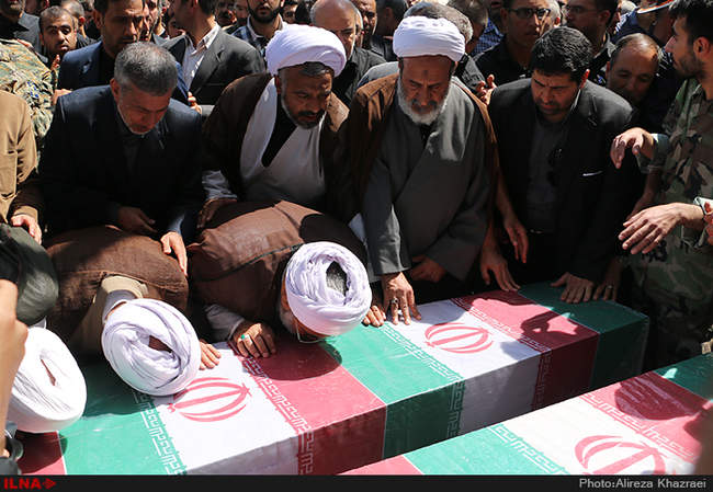 مراسم وداع با پیکر دو شهید گمنام دفاع مقدس در تهران 