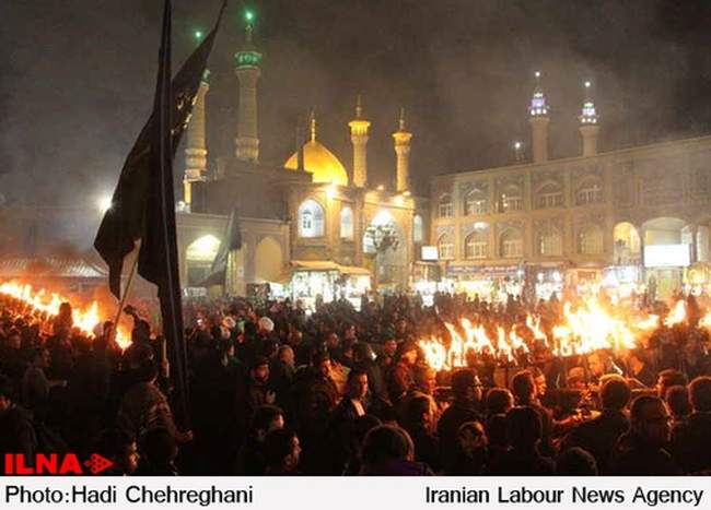 آئین عزاداری ومشعل گردانی نجفیهای مقیم قم