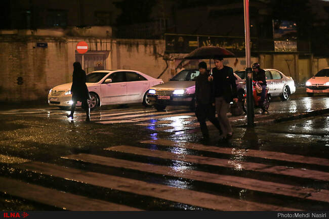 شب بارانی تهران