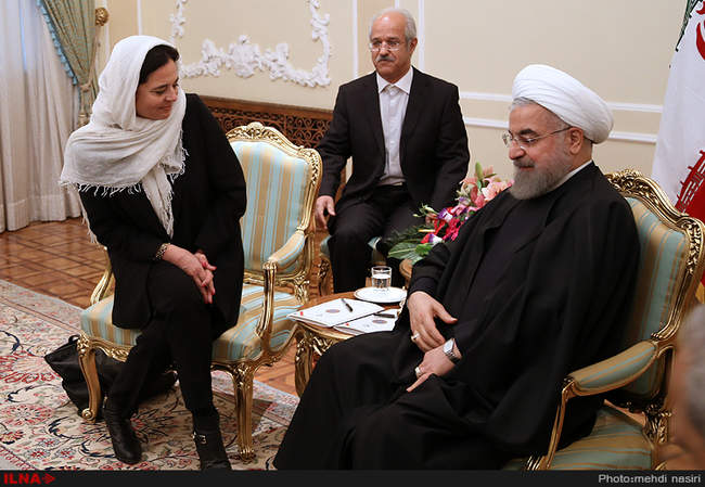 دیدار رئیس جمهور با کریستین دوفرین رئیس مجلس سنای بلژیک