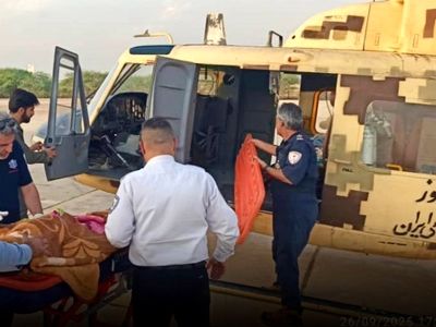 دختر خردسال مسجدسلیمانی با بالگرد اورژانس به اهواز منتقل شد
