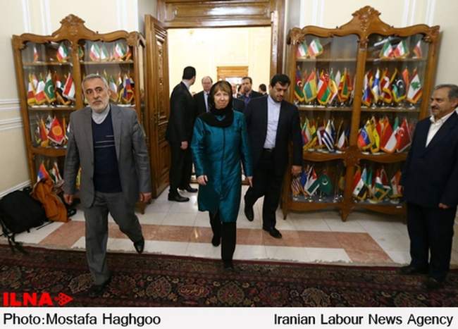 دیدار کاترین اشتون و علی لاریجانی