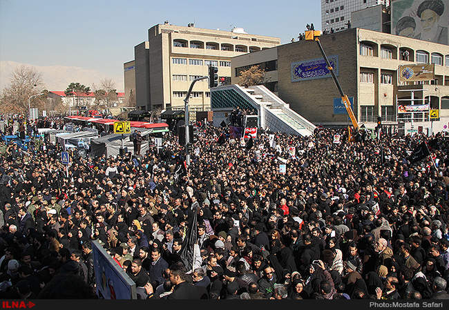 مراسم تشییع پیکر شهدای آتش‌نشان در مصلای امام خمینی(ره)/1